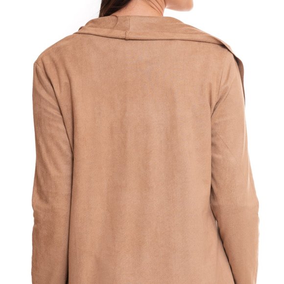 Vecceli Italy Women's Milano Faux Suede Luxe Cardigan - Picture 4 of 4